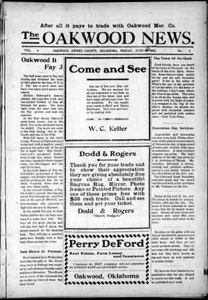The Oakwood News. (Oakwood, Okla.), Vol. 6, No. 4, Ed. 1 Friday, June 6, 1913