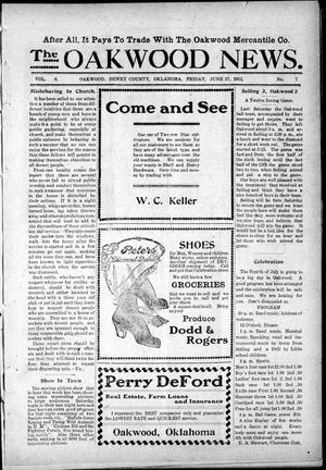 The Oakwood News. (Oakwood, Okla.), Vol. 6, No. 7, Ed. 1 Friday, June 27, 1913