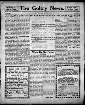 Primary view of object titled 'The Goltry News. (Goltry, Okla.), Ed. 1 Friday, June 27, 1913'.