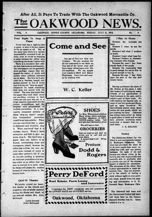 The Oakwood News. (Oakwood, Okla.), Vol. 6, No. 8, Ed. 1 Friday, July 11, 1913