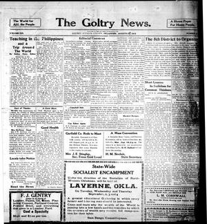Primary view of object titled 'The Goltry News. (Goltry, Okla.), Ed. 1 Friday, August 29, 1913'.