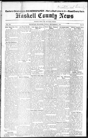 Haskell County News (McCurtain, Okla.), Vol. 12, No. 20, Ed. 1 Friday, September 6, 1918