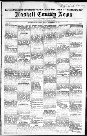 Haskell County News (McCurtain, Okla.), Vol. 12, No. 21, Ed. 1 Friday, September 13, 1918