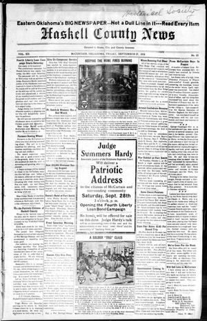 Haskell County News (McCurtain, Okla.), Vol. 12, No. 23, Ed. 1 Friday, September 27, 1918