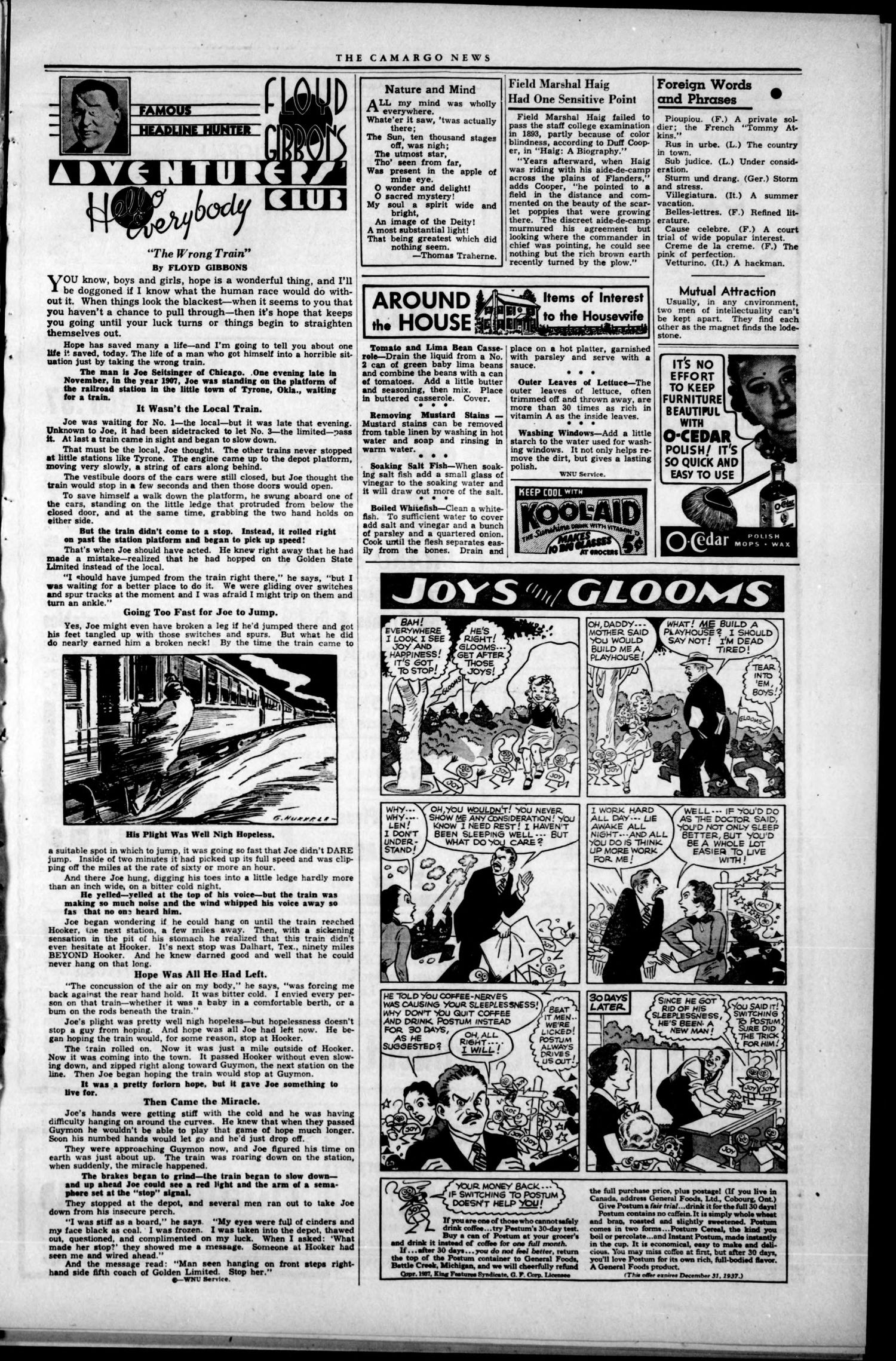 The Camargo News (Camargo, Okla.), Vol. 4, No. 43, Ed. 1 Thursday, May 13, 1937
                                                
                                                    [Sequence #]: 3 of 8
                                                