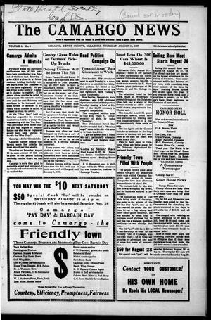 The Camargo News (Camargo, Okla.), Vol. 5, No. 5, Ed. 1 Thursday, August 19, 1937