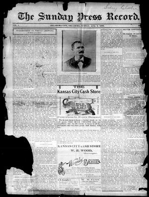 The Sunday Press Record. (Oklahoma City, Okla. Terr.), Vol. 3, Ed. 1 Sunday, August 4, 1895