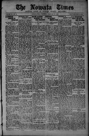 Primary view of object titled 'The Nowata Times (Nowata, Okla.), Vol. 15, No. 44, Ed. 1 Thursday, February 17, 1921'.