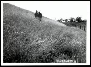 W. A. Bruce and C. W. Graham Standing on the Grassy Backside of the Site 4, Deep Creek Dam