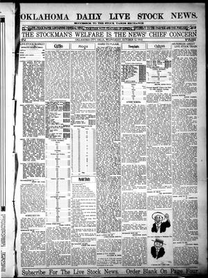 Oklahoma Daily Live Stock News. (Oklahoma City, Okla.), Vol. 1, No. 39, Ed. 1 Wednesday, October 12, 1910