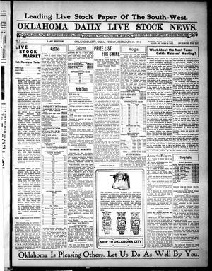 Oklahoma Daily Live Stock News. (Oklahoma City, Okla.), Vol. 1, No. 290, Ed. 1 Friday, February 10, 1911