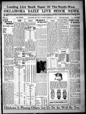 Oklahoma Daily Live Stock News. (Oklahoma City, Okla.), Vol. 1, No. 292, Ed. 1 Monday, February 13, 1911