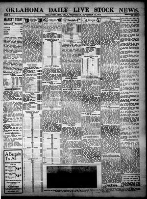 Oklahoma Daily Live Stock News. (Oklahoma City, Okla.), Vol. 4, No. 141, Ed. 1 Wednesday, September 17, 1913