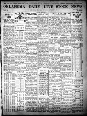 Primary view of object titled 'Oklahoma Daily Live Stock News (Oklahoma City, Okla.), Vol. 7, No. 123, Ed. 1 Thursday, September 7, 1916'.