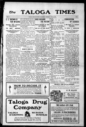 The Taloga Times (Taloga, Okla. Terr.), Vol. 5, No. 2, Ed. 1 Thursday, July 3, 1902