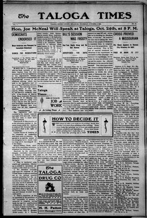 The Taloga Times (Taloga, Okla. Terr.), Vol. 5, No. 16, Ed. 1 Thursday, October 9, 1902