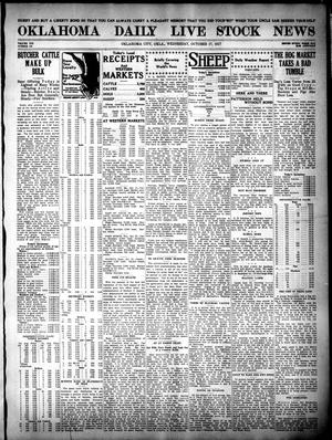 Primary view of object titled 'Oklahoma Daily Live Stock News (Oklahoma City, Okla.), Vol. 7, No. 157, Ed. 1 Wednesday, October 17, 1917'.