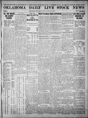 Oklahoma Daily Live Stock News (Oklahoma City, Okla.), Vol. 10, No. 101, Ed. 1 Tuesday, August 12, 1919
