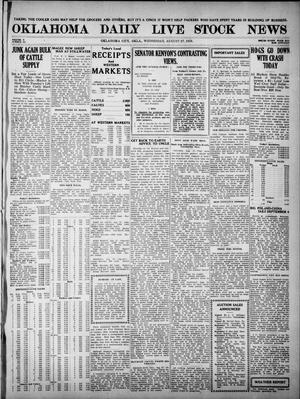 Primary view of object titled 'Oklahoma Daily Live Stock News (Oklahoma City, Okla.), Vol. 10, No. 114, Ed. 1 Wednesday, August 27, 1919'.