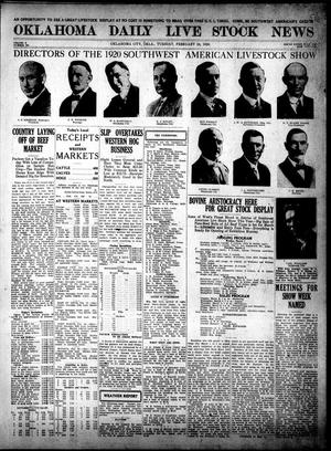 Oklahoma Daily Live Stock News (Oklahoma City, Okla.), Vol. 10, No. 194, Ed. 1 Tuesday, February 24, 1920