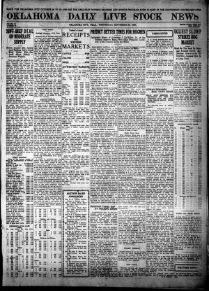 Primary view of object titled 'Oklahoma Daily Live Stock News (Oklahoma City, Okla.), Vol. 11, No. 38, Ed. 1 Wednesday, September 29, 1920'.