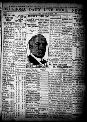 Oklahoma Daily Live Stock News (Oklahoma City, Okla.), Vol. 11, No. 68, Ed. 1 Wednesday, November 3, 1920