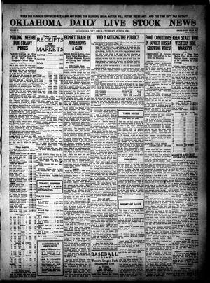 Primary view of object titled 'Oklahoma Daily Live Stock News (Oklahoma City, Okla.), Vol. 11, No. 271, Ed. 1 Tuesday, July 5, 1921'.