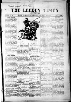 Primary view of object titled 'The Leedey Times and Herald (Leedey, Okla.), Vol. 13, No. 15, Ed. 1 Thursday, October 5, 1916'.
