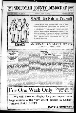 Sequoyah County Democrat and Star-Gazette (Sallisaw, Okla.), Vol. 11, No. 40, Ed. 1 Friday, October 6, 1916