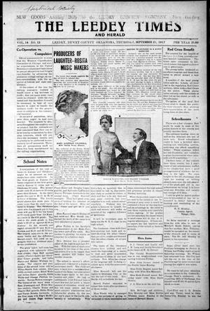 The Leedey Times and Herald (Leedey, Okla.), Vol. 14, No. 13, Ed. 1 Thursday, September 27, 1917