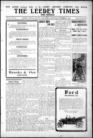 The Leedey Times and Herald (Leedey, Okla.), Vol. 14, No. 17, Ed. 1 Thursday, October 25, 1917