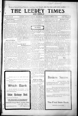 The Leedey Times and Herald (Leedey, Okla.), Vol. 14, No. 49, Ed. 1 Thursday, June 13, 1918