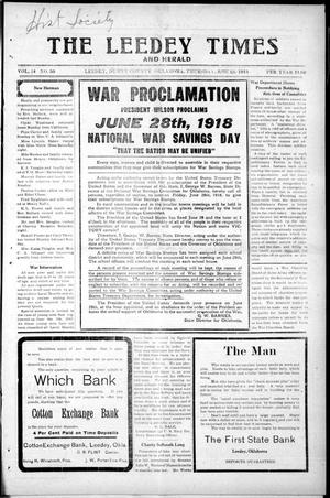 The Leedey Times and Herald (Leedey, Okla.), Vol. 14, No. 50, Ed. 1 Thursday, June 20, 1918