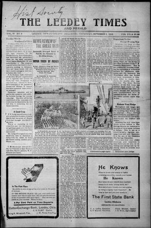 The Leedey Times and Herald (Leedey, Okla.), Vol. 15, No. 9, Ed. 1 Thursday, September 5, 1918