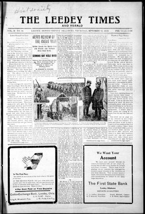 The Leedey Times and Herald (Leedey, Okla.), Vol. 15, No. 10, Ed. 1 Thursday, September 12, 1918