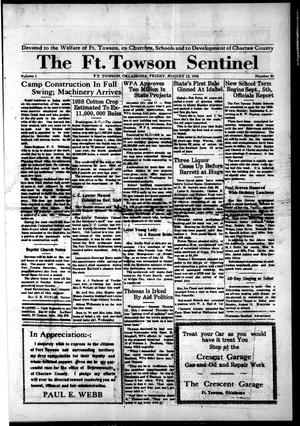 The Ft. Towson Sentinel (Fort Towson, Okla.), Vol. 1, No. 45, Ed. 1 Friday, August 12, 1938