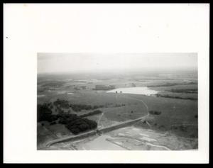 Aerial Photograph of a Water Damaged Pasture and Body of Water