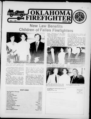 Primary view of object titled 'Oklahoma Firefighter (Oklahoma City, Okla.), Vol. 7, No. 1, Ed. 1 Tuesday, August 1, 1989'.
