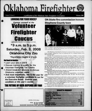 Primary view of object titled 'Oklahoma Firefighter (Oklahoma City, Okla.), Vol. 25, No. 1, Ed. 1 Friday, February 1, 2008'.