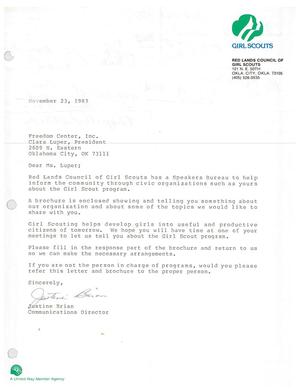 Letter to Clara Luper from the Girl Scouts regarding the community outreach