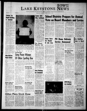 Primary view of object titled 'Lake Keystone News (Mannford, Okla.), Vol. 11, No. 10, Ed. 1 Thursday, March 5, 1970'.