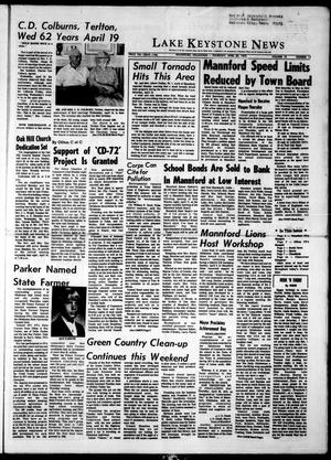 Primary view of object titled 'Lake Keystone News (Mannford, Okla.), Vol. 13, No. 17, Ed. 1 Thursday, April 20, 1972'.