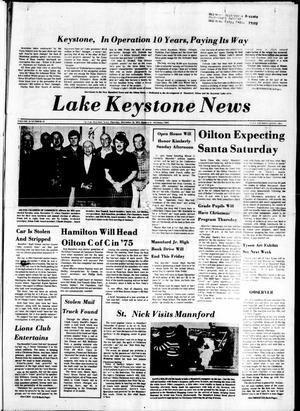 Primary view of Lake Keystone News (Mannford, Okla.), Vol. 15, No. 52, Ed. 1 Thursday, December 19, 1974