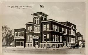 Primary view of object titled '[Photograph 0031.01-D  City Hall & Fire Dept. building]'.