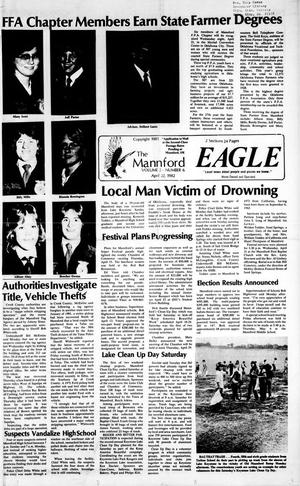 Primary view of object titled 'The Mannford Eagle (Mannford, Okla.), Vol. 2, No. 6, Ed. 1 Thursday, April 22, 1982'.