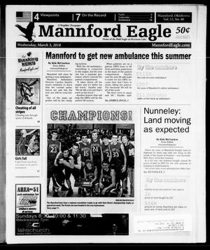 Primary view of Mannford Eagle (Mannford, Okla.), Vol. 52, No. 40, Ed. 1 Wednesday, March 3, 2010