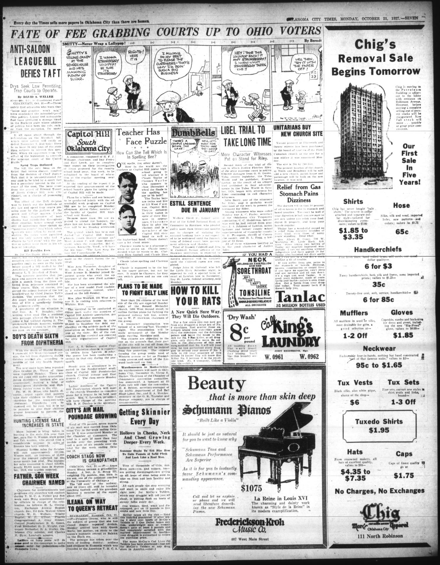 Oklahoma City Times (Oklahoma City, Okla.), Vol. 38, No. 147, Ed. 1 Monday, October 31, 1927
                                                
                                                    [Sequence #]: 7 of 18
                                                