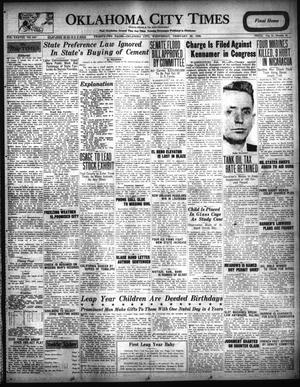 Oklahoma City Times (Oklahoma City, Okla.), Vol. 38, No. 247, Ed. 1 Wednesday, February 29, 1928