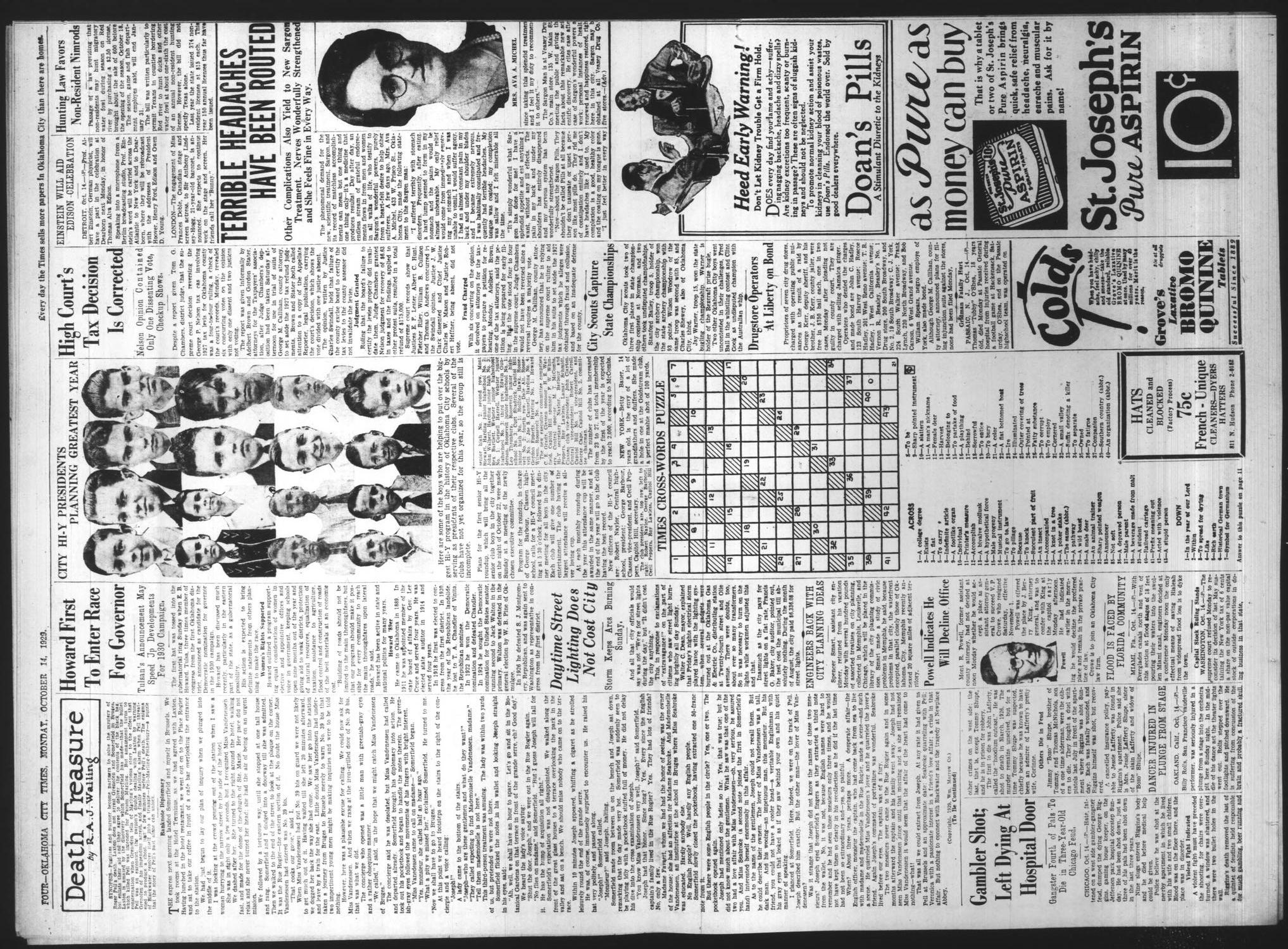 Oklahoma City Times (Oklahoma City, Okla.), Vol. 40, No. 128, Ed. 1 Monday, October 14, 1929
                                                
                                                    [Sequence #]: 4 of 20
                                                
