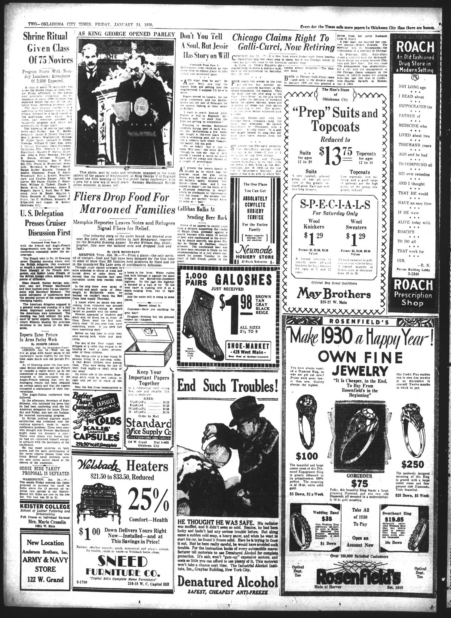 Oklahoma City Times (Oklahoma City, Okla.), Vol. 40, No. 219, Ed. 1 Friday, January 24, 1930
                                                
                                                    [Sequence #]: 2 of 32
                                                